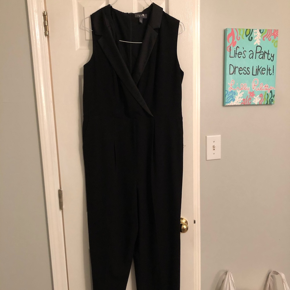 Black collared jumpsuit